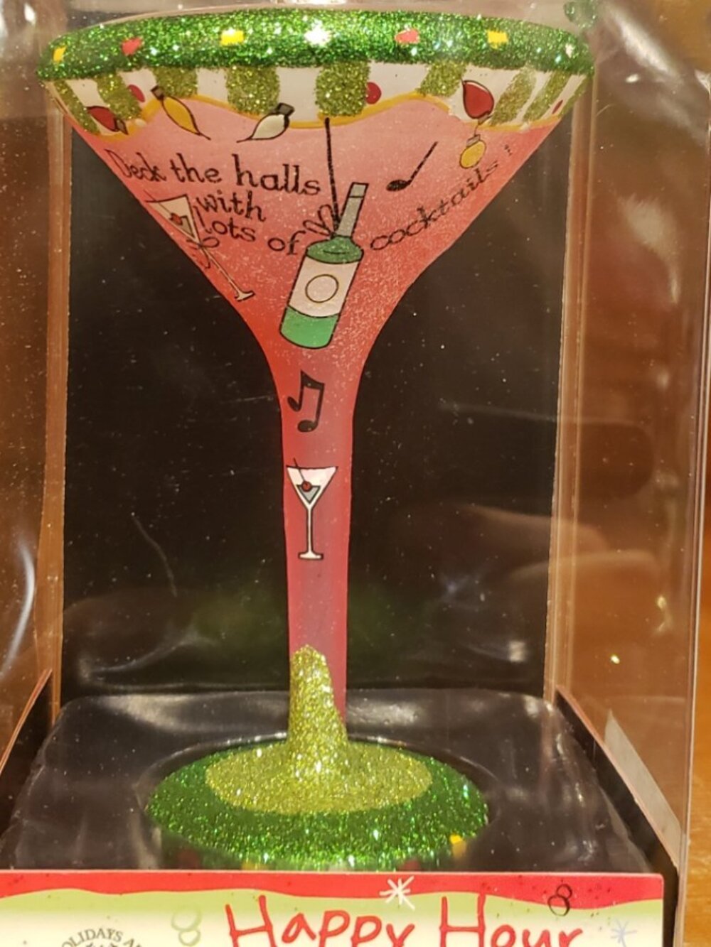 Happy Hour - Handcrafted Glass Martini Ornament